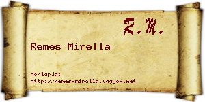 Remes Mirella névjegykártya